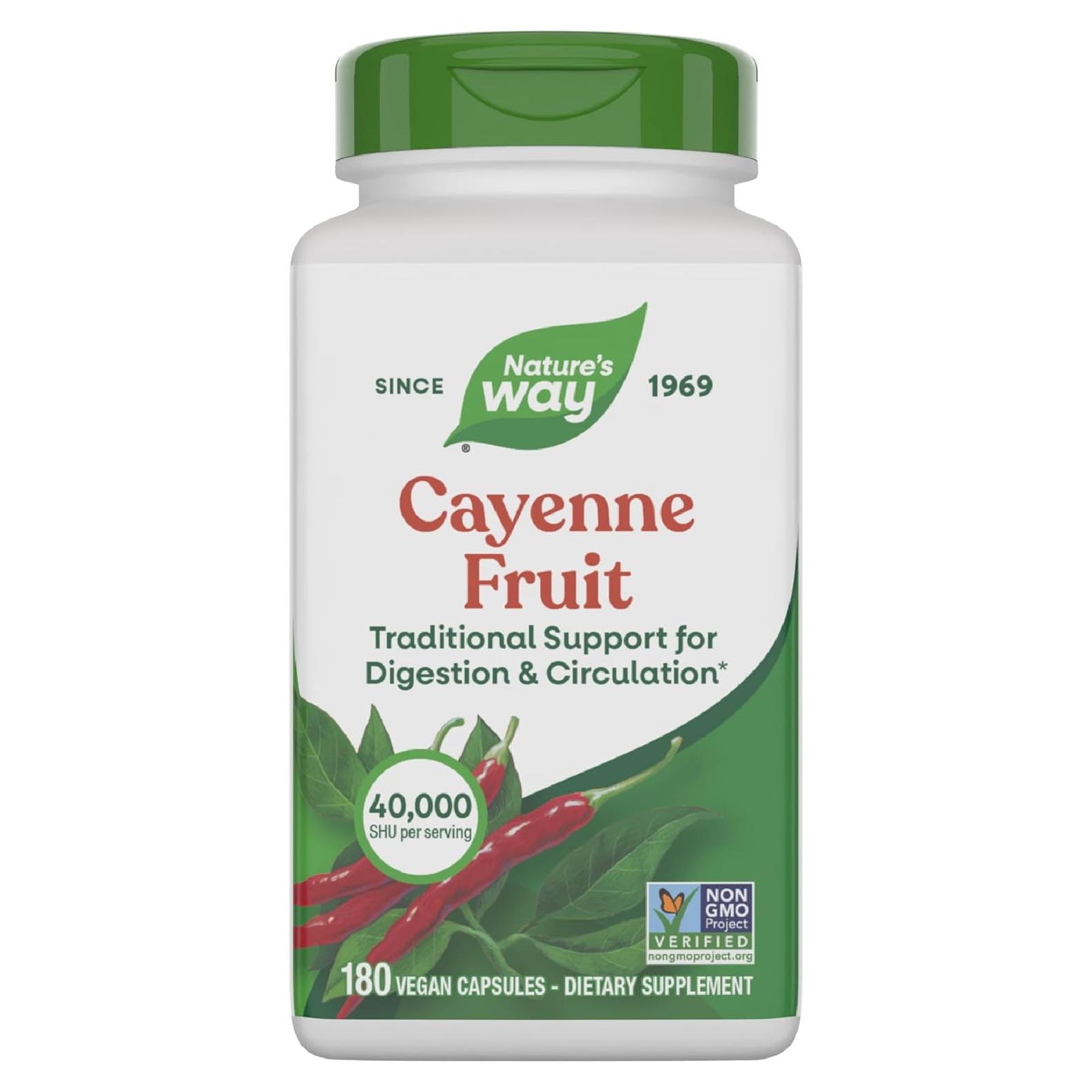 Cápsulas de Pimienta de Cayena Nature's Way 180 Veganas