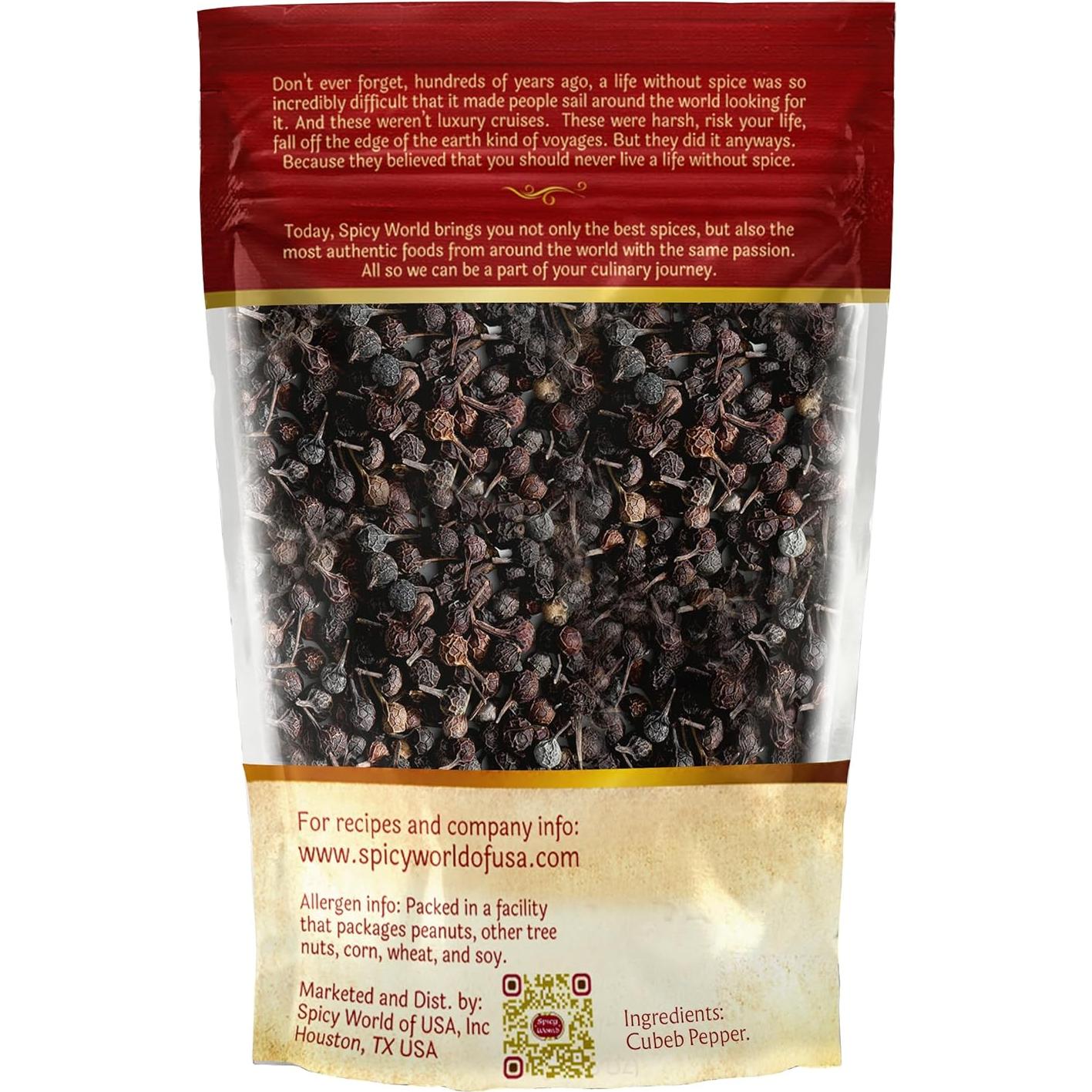 Pimienta Cubeb Premium Mundo Picante 100g - Pura y Natural