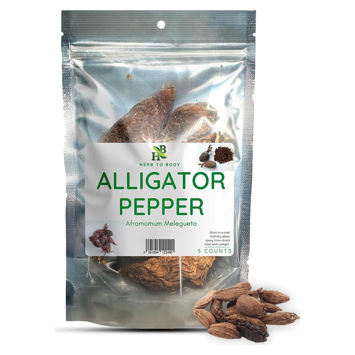 Pimienta de Cocodrilo Herb To Body - 5 Vainas Premium de Nigeria