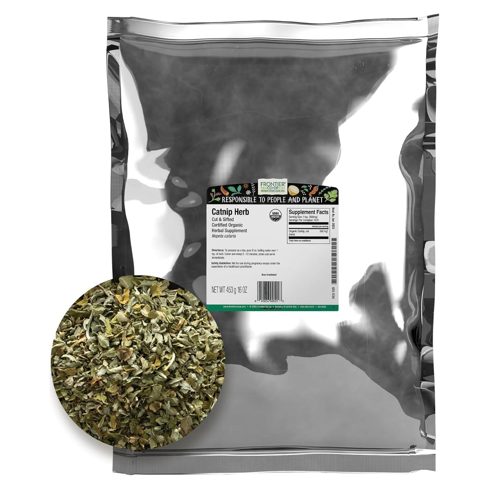 Catnip Orgánico Frontier Co-op 0.45 kg - Hierba Natural para Gatos