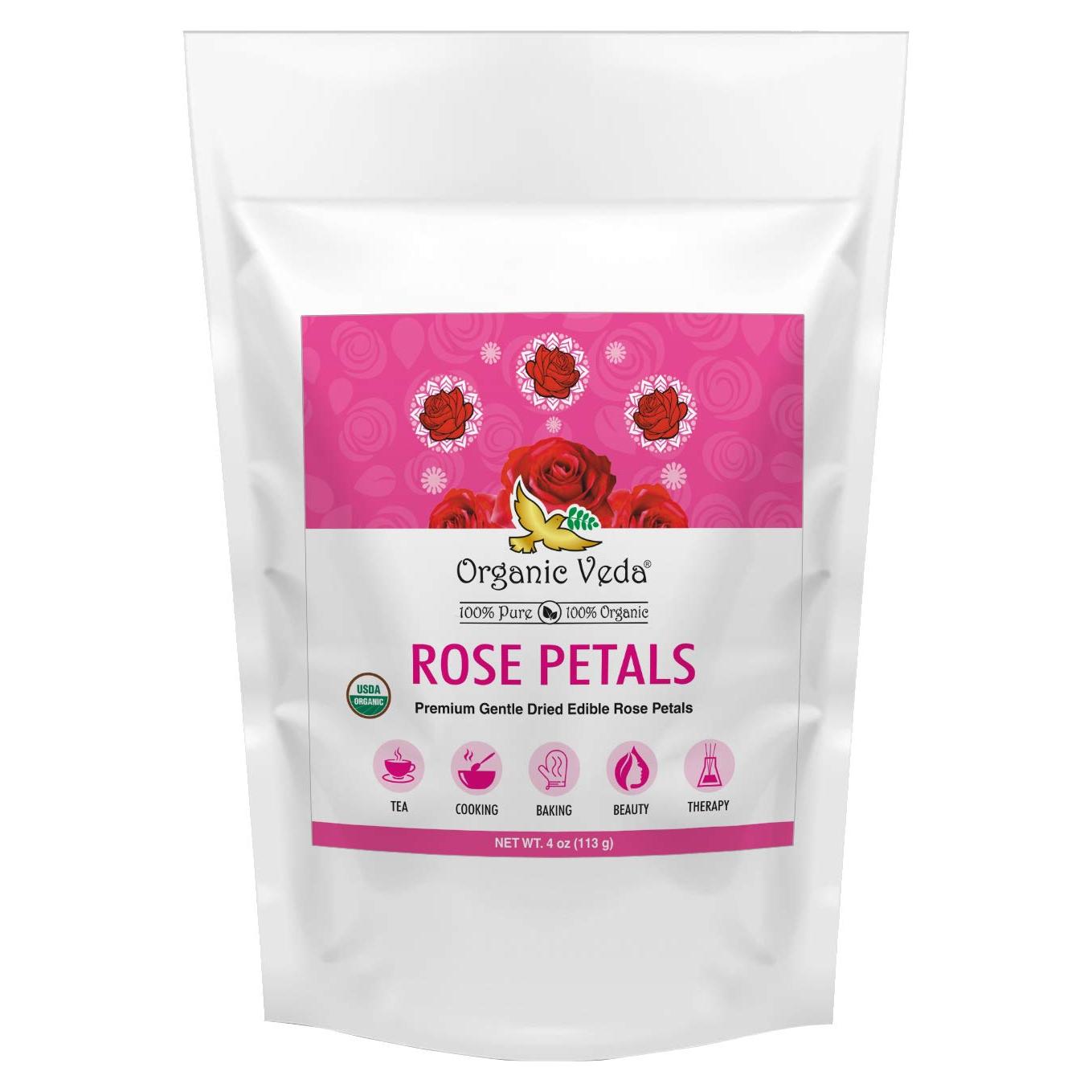 Pétalos de Rosa Secos Orgánicos Organic Veda 113.4 g - Comestibles