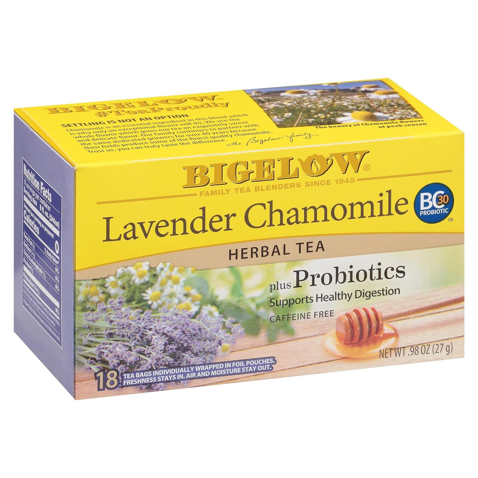 Té de Lavanda y Manzanilla Bigelow Plus Probioticos 108 Bolsitas
