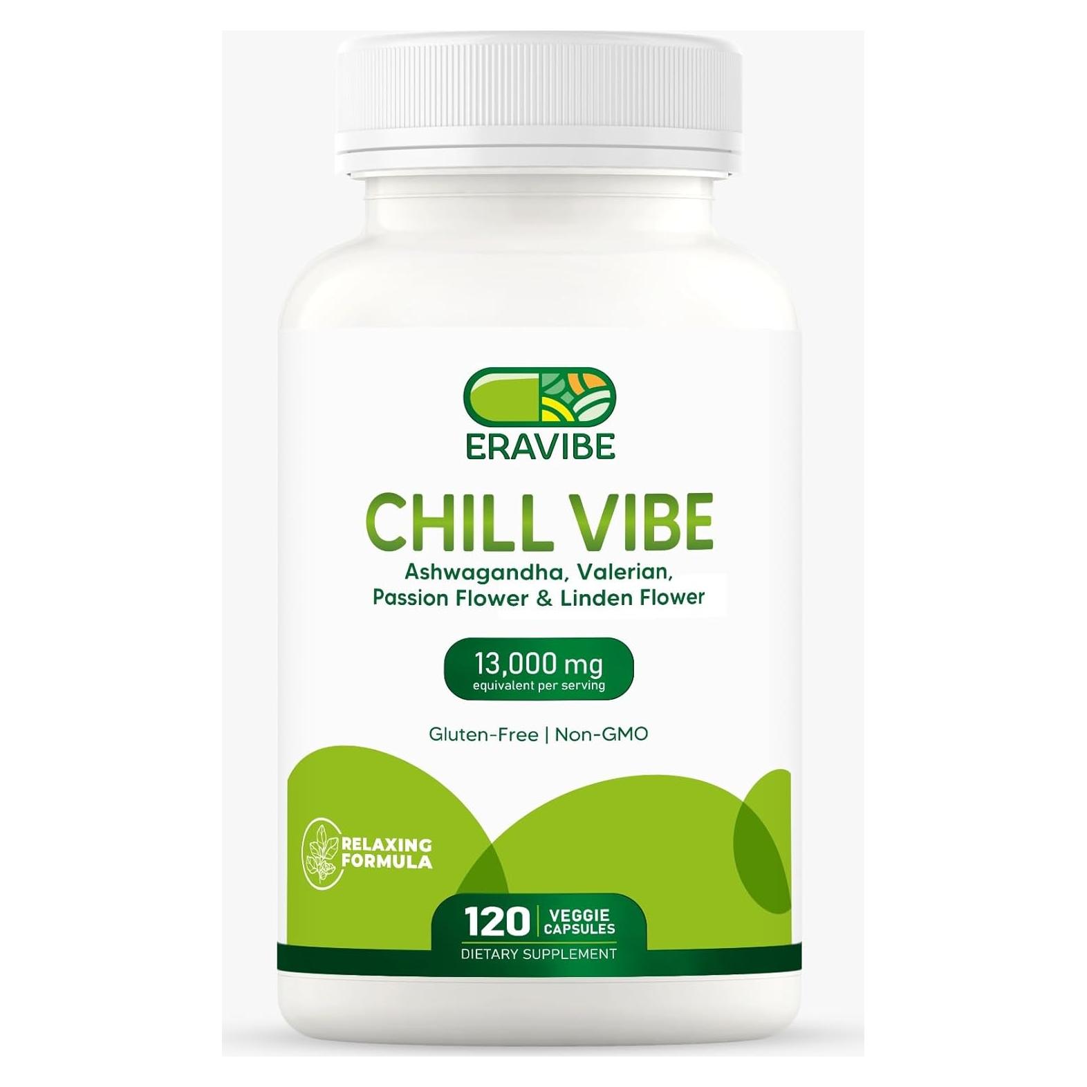 Mezcla Herbal Chill Vibe Eravibe 120 Cápsulas Veganas Relajación