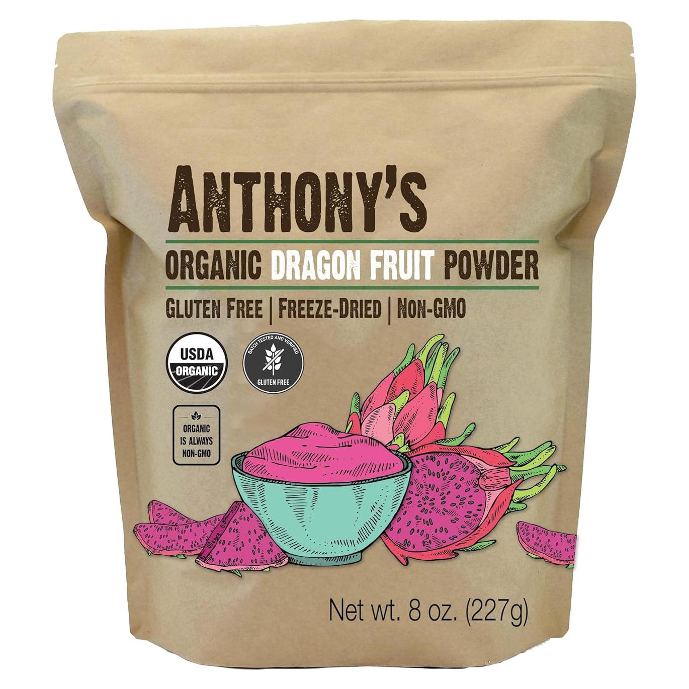Polvo de Fruta del Dragón Orgánico Anthony's 227 g Liofilizado