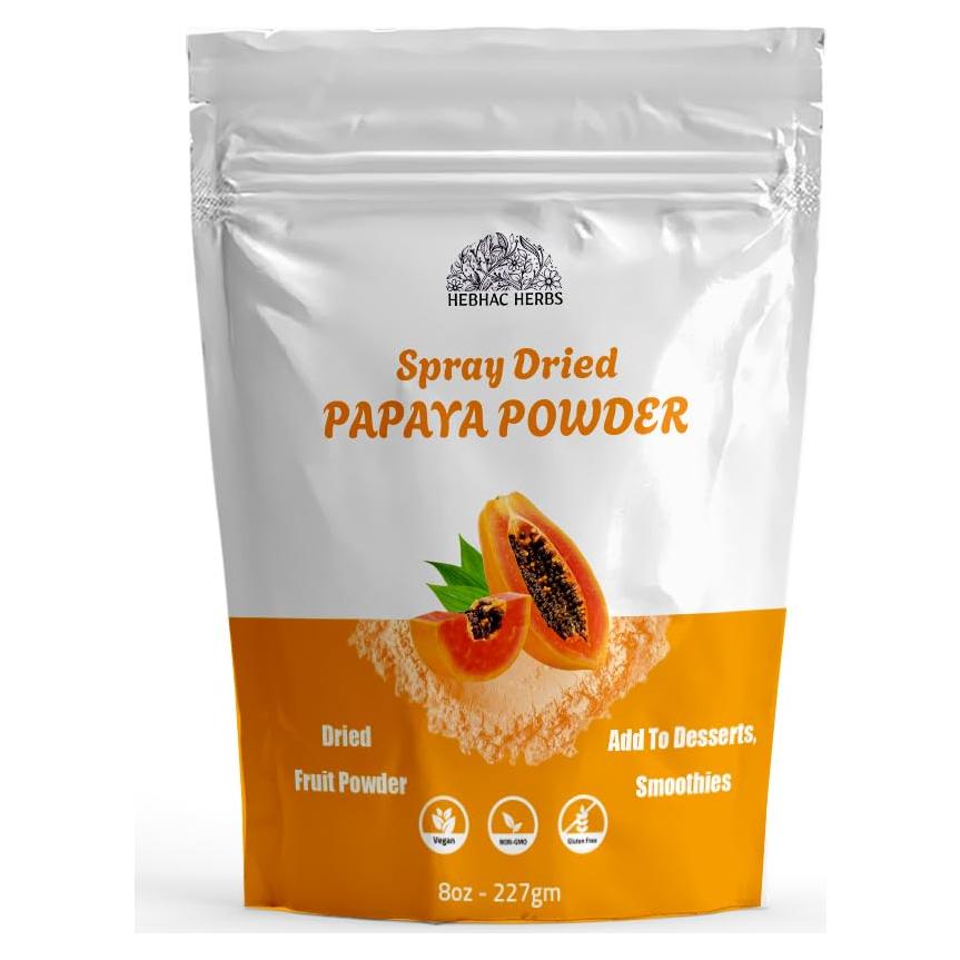 Polvo de Fruta de Papaya Hebhac Herbs 227g - 100% Natural, Vegano