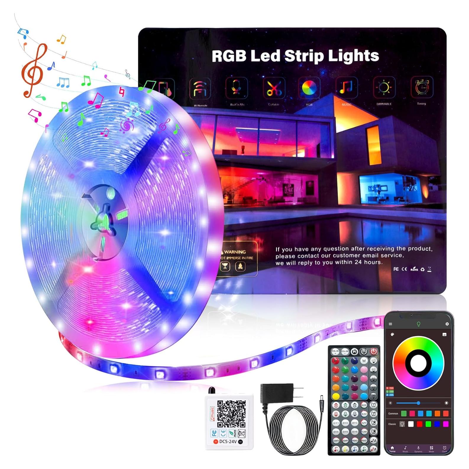 Tira LED RGB 15,24 m Ledagic con control remoto y APP
