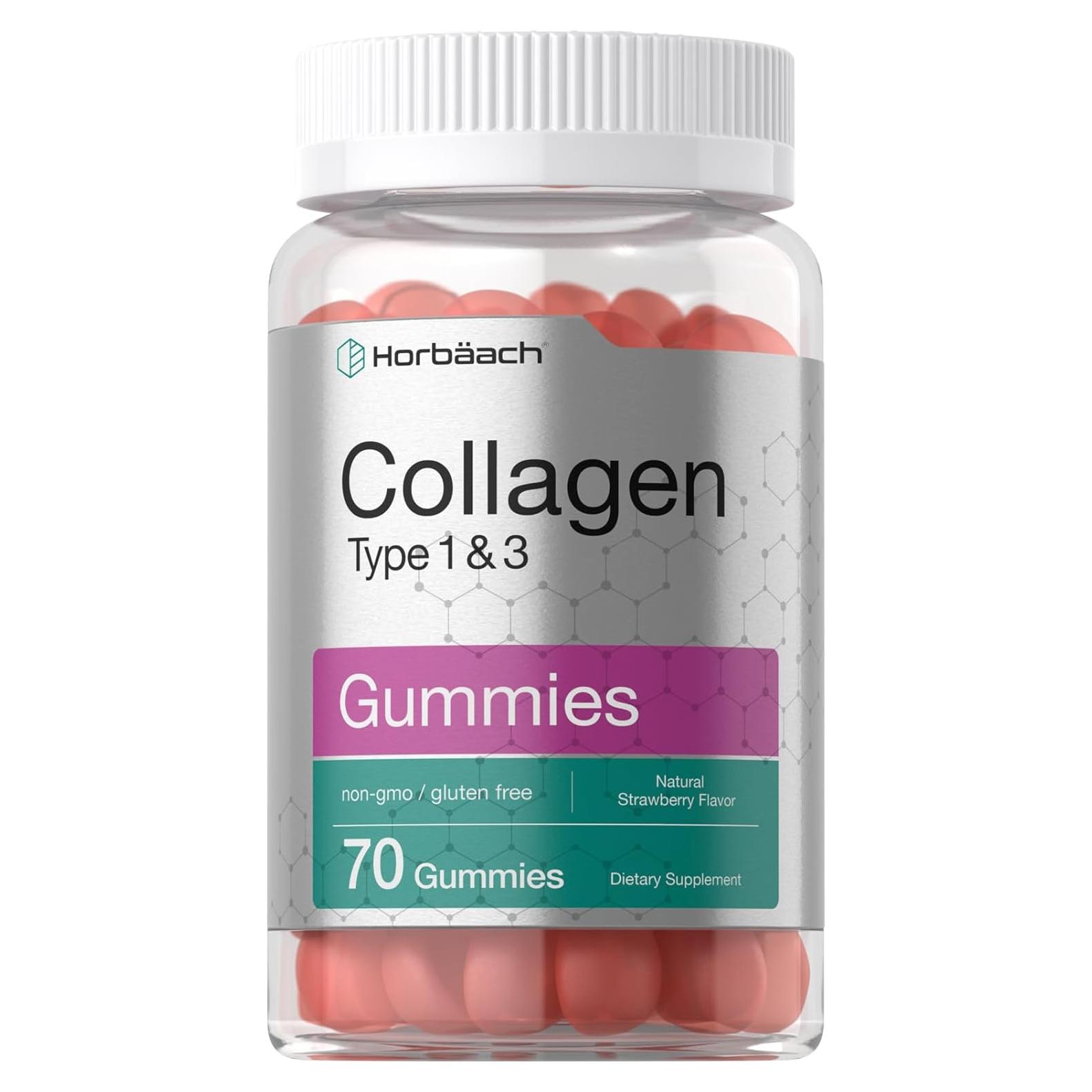 Gomitas de Colágeno Horbäach 70 Unidades Sabor Fresa Sin Gluten