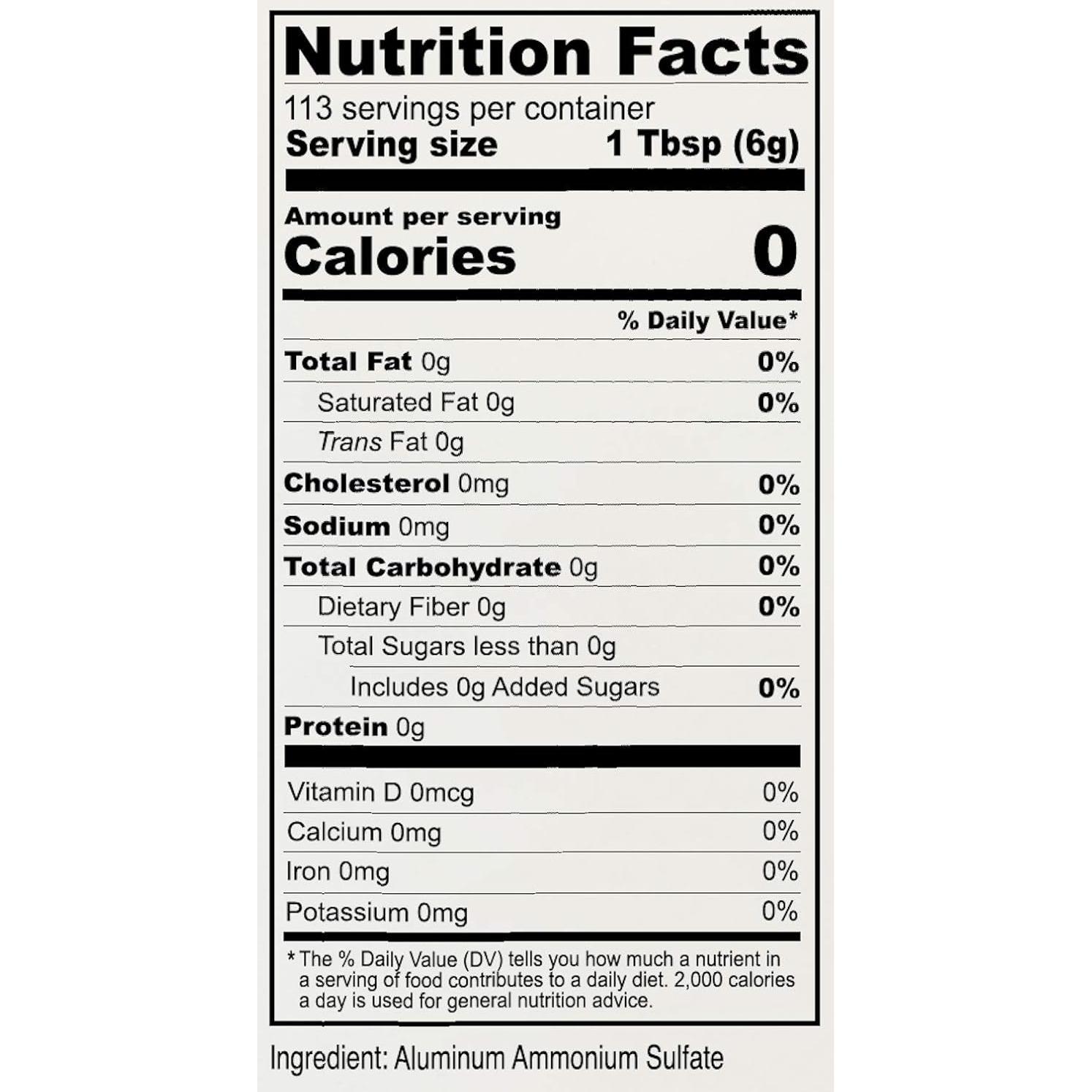 Polvo de Alumbre Anthony's 680g - Sin Gluten, Grado Alimenticio