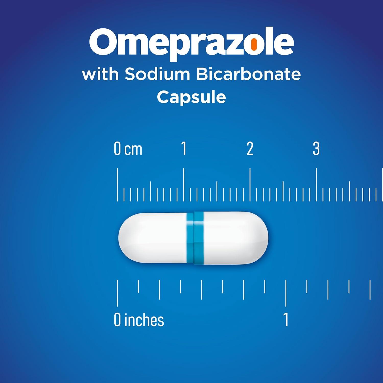 Cápsulas de Omeprazol 20 mg y Bicarbonato 1100 mg Amazon Basic Care - 42 Contenido