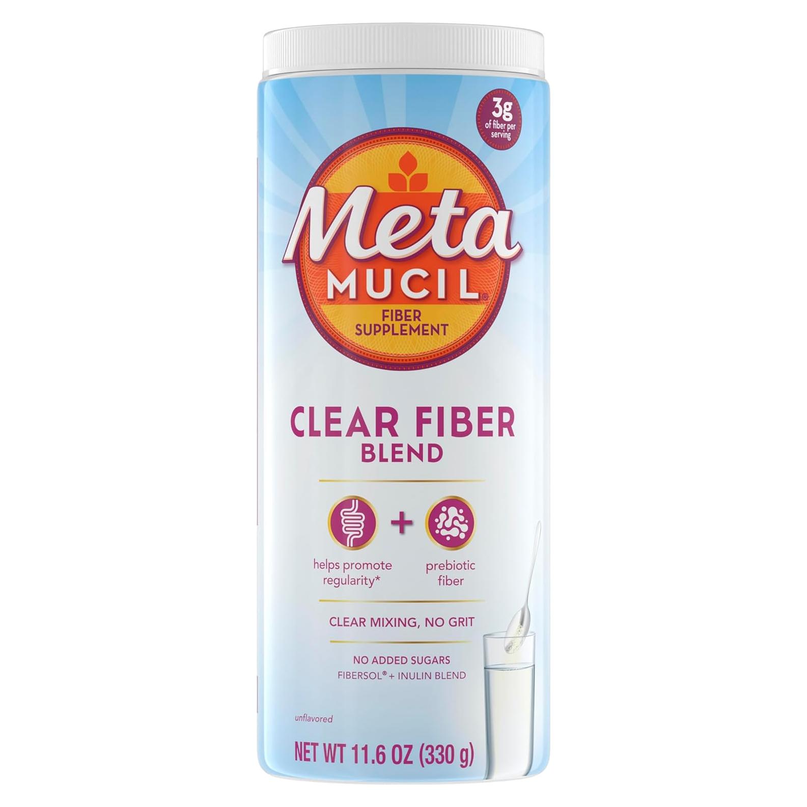 Suplemento de fibra Metamucil 408g - Mezcla clara sin sabor