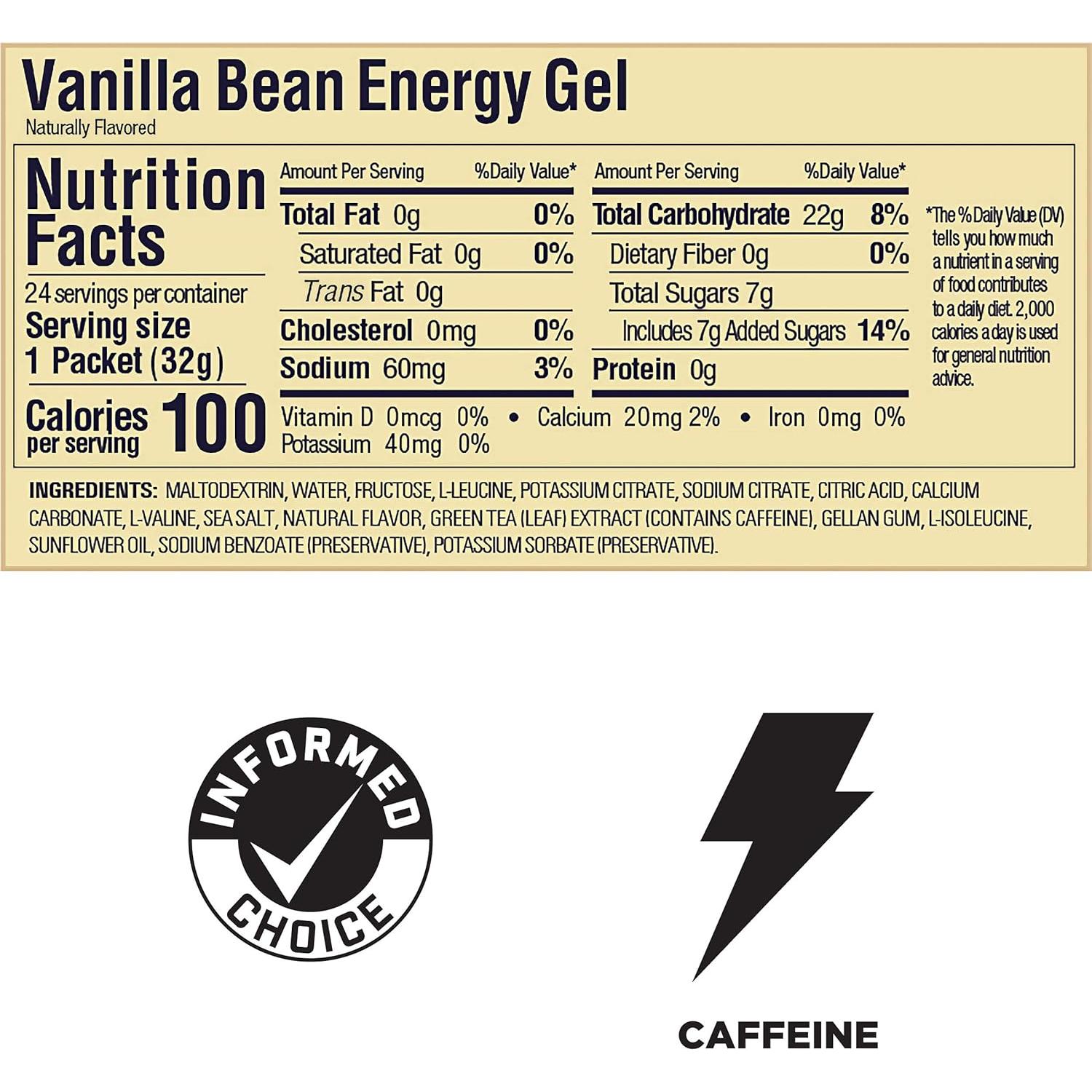 Gel Energético GU Frijol de Vainilla 748 g 24 Paquetes