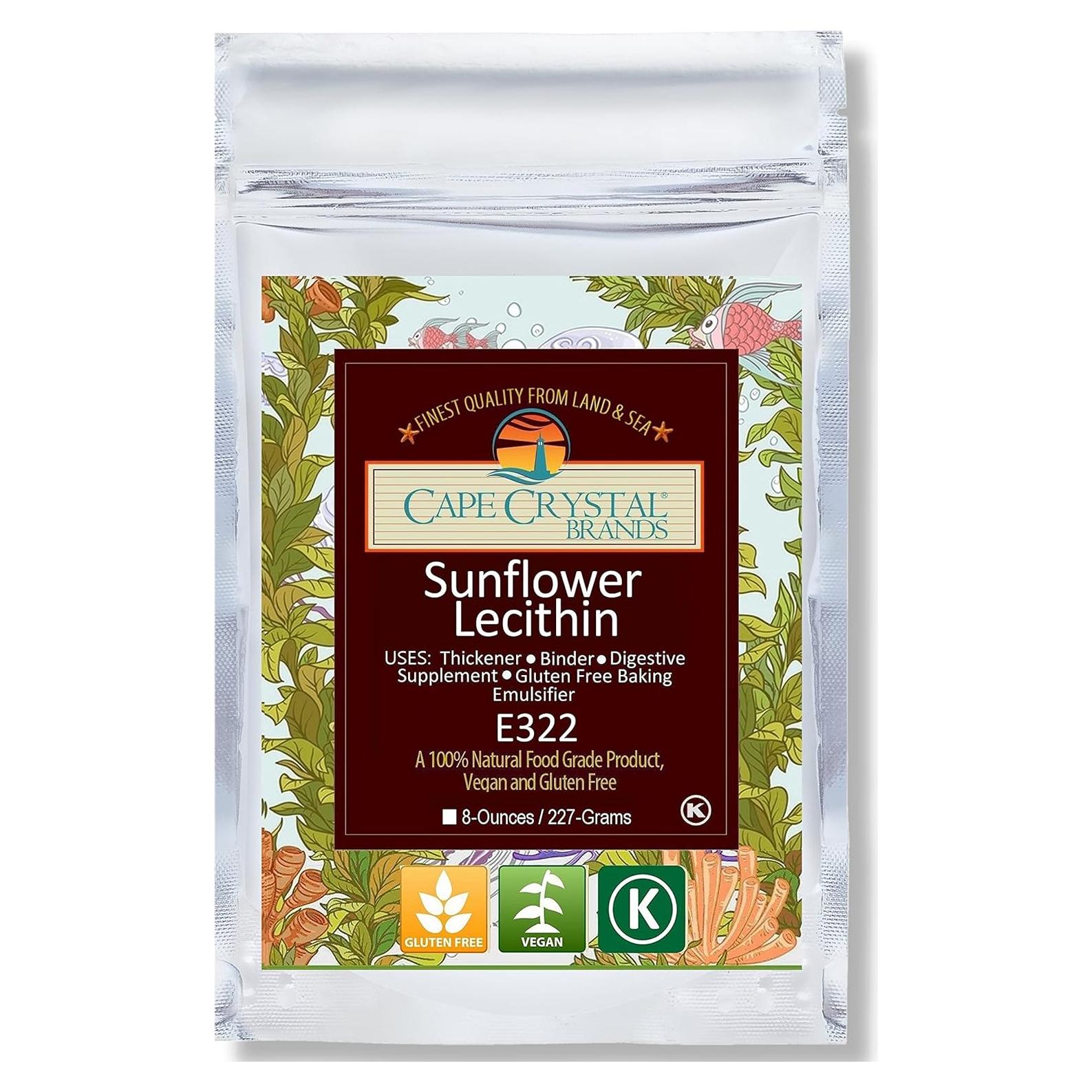 Polvo de Lecitina de Girasol Cape Crystal 226.8 g - Vegano y Sin Gluten