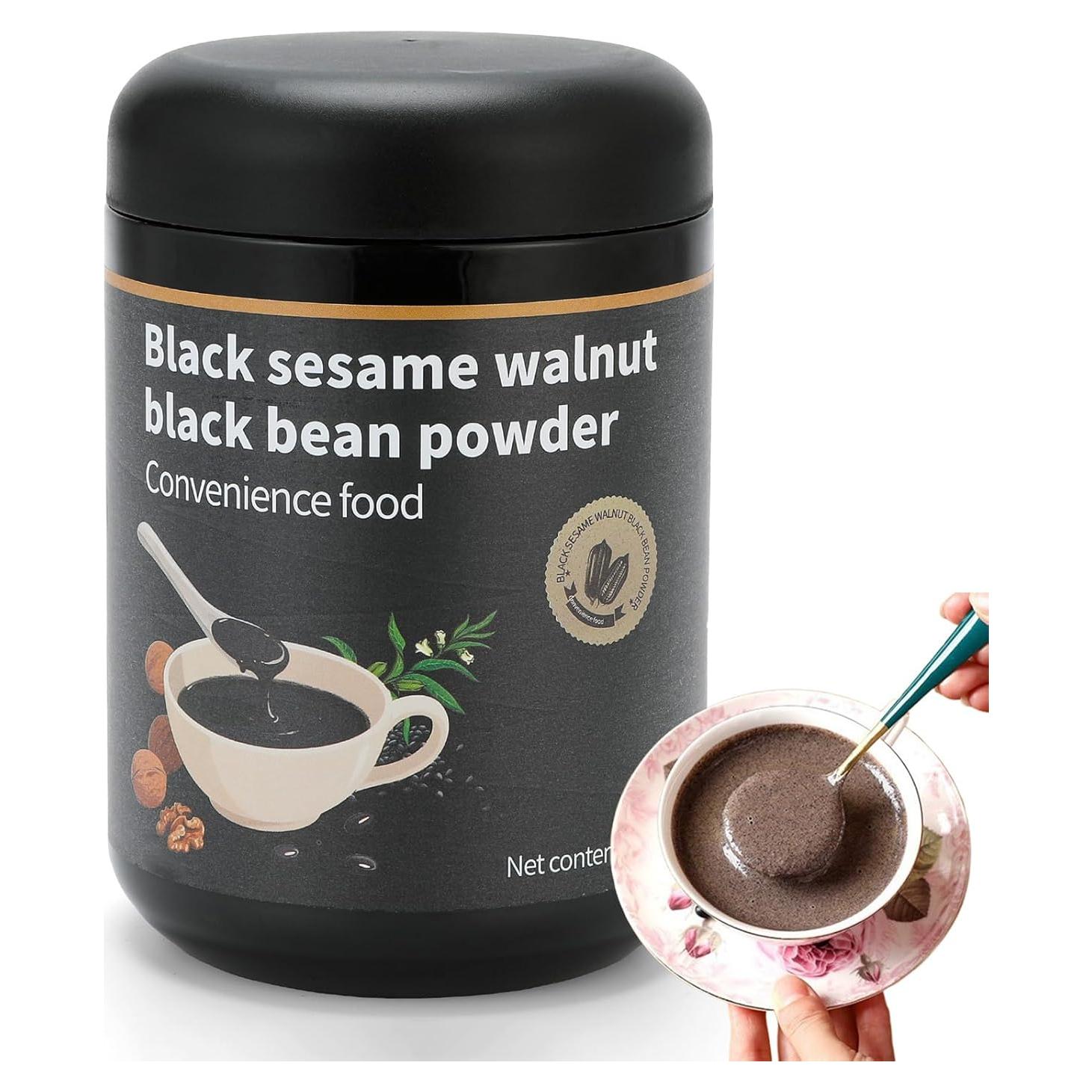 Polvo de Sésamo Negro con Nueces 453g - Bebida Instantánea Vegana
