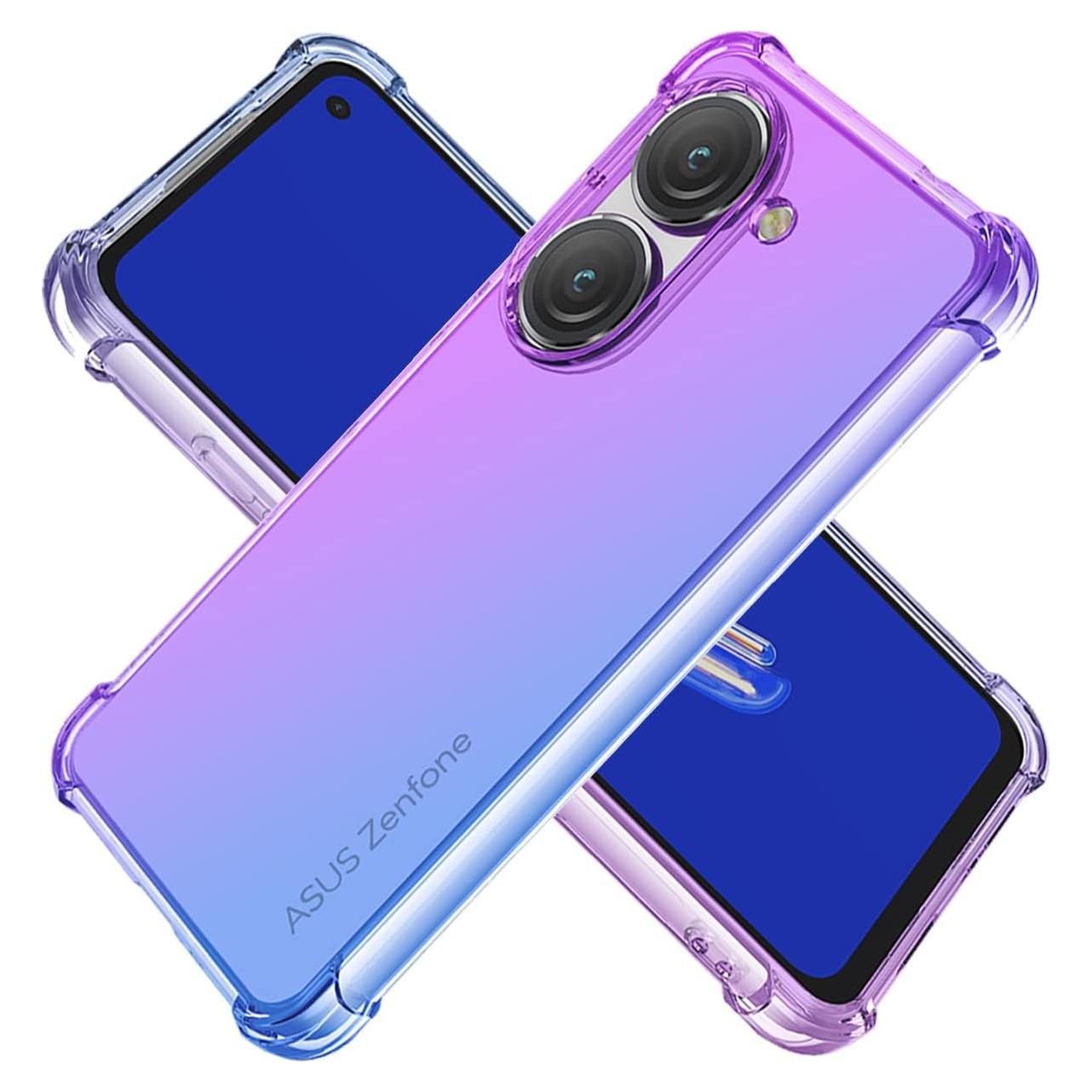 Funda TPU Asus Zenfone 9 Morado/Azul Ultra Delgado Anti Rayones