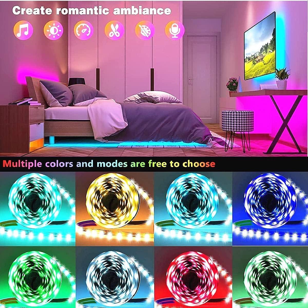 Luces LED Tenmiro 30m RGB con control remoto y app