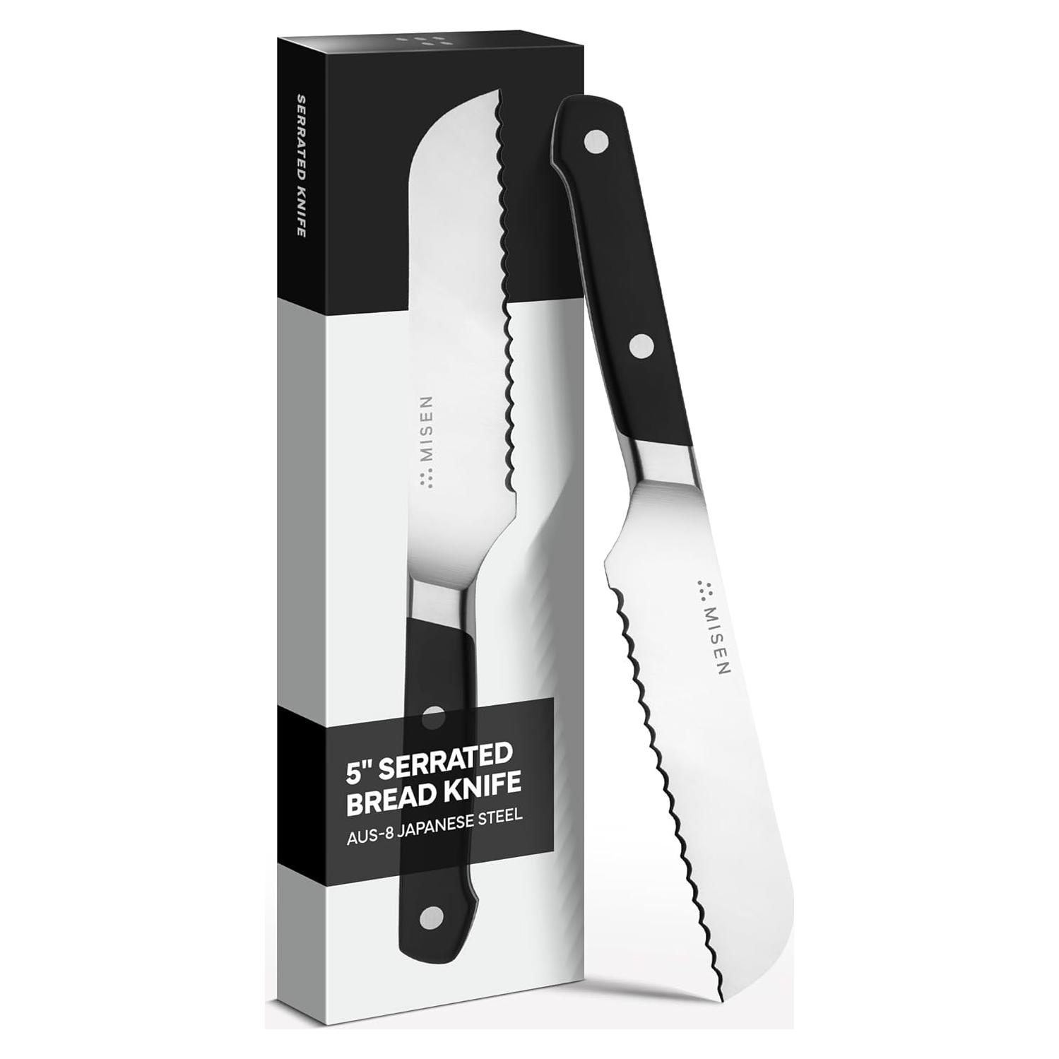 Cuchillo de Pan Misen 12.7 cm Acero Japonés AUS8 Negro