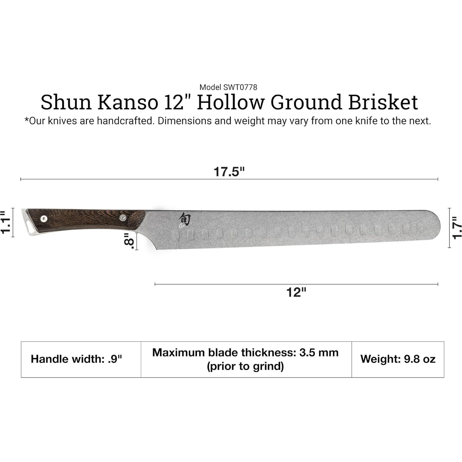 Cuchillo para Brisket Shun Kanso 30.5 cm Acero Inoxidable