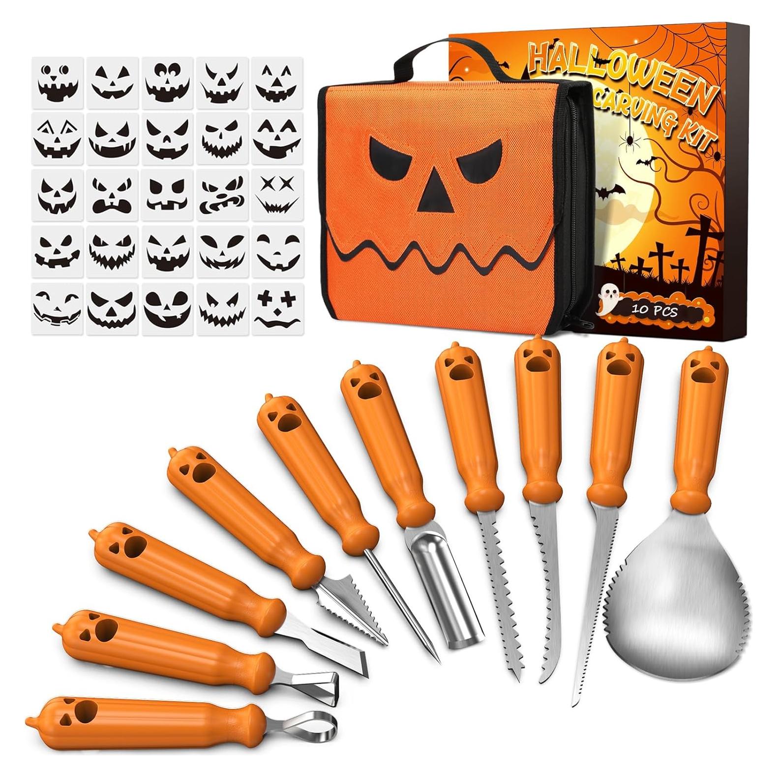 Kit de Tallado de Calabazas Halloween imarku 36 Pcs con Plantillas