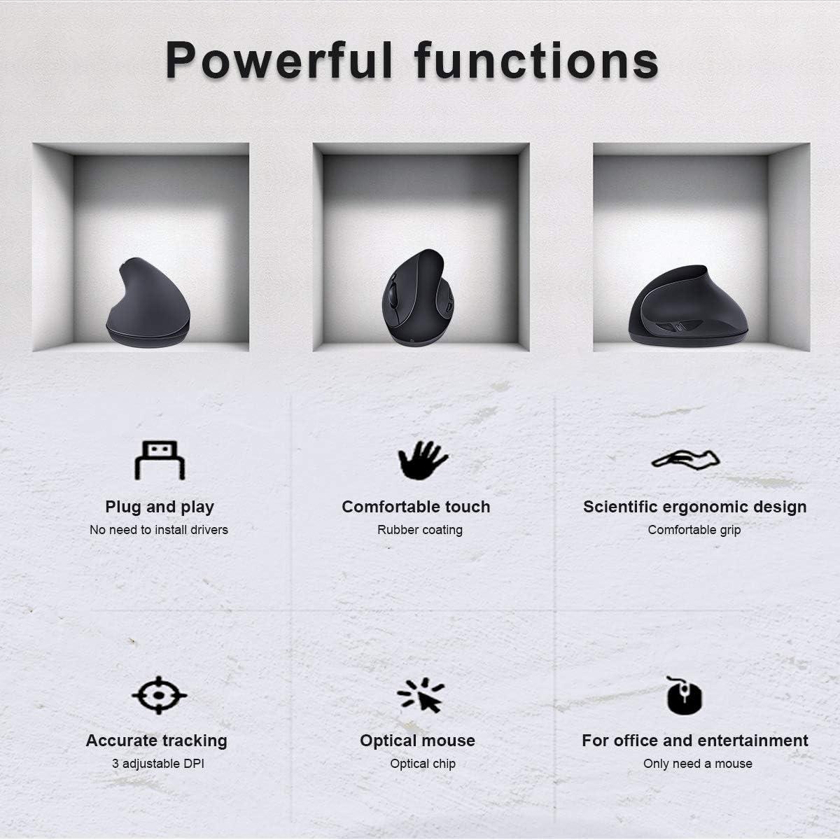 Ratón Inalámbrico Ergonómico SUNGI S8 Negro DPI Ajustable