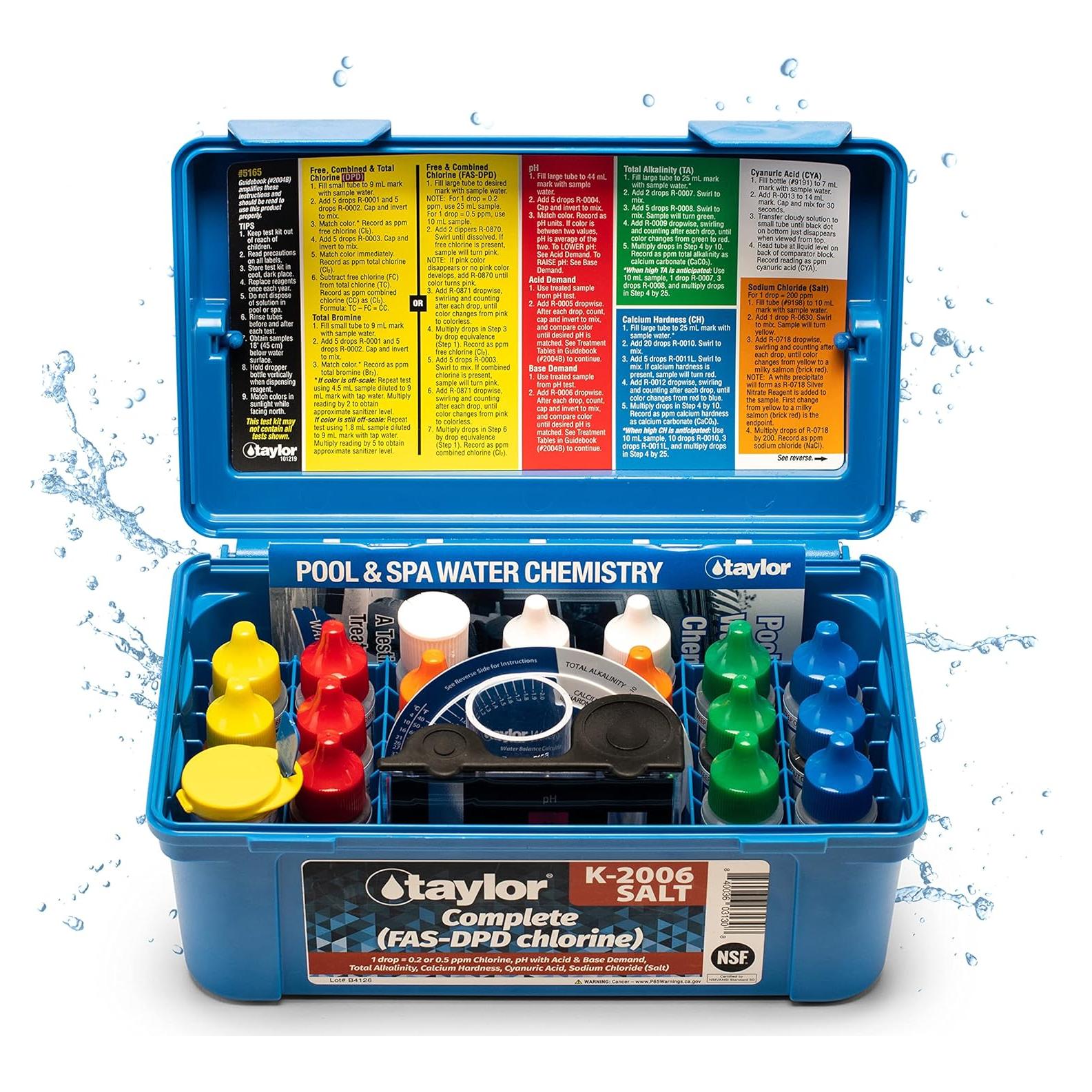Kit de Pruebas para Piscinas y Spas Taylor K-2006-SALT 9-en-1