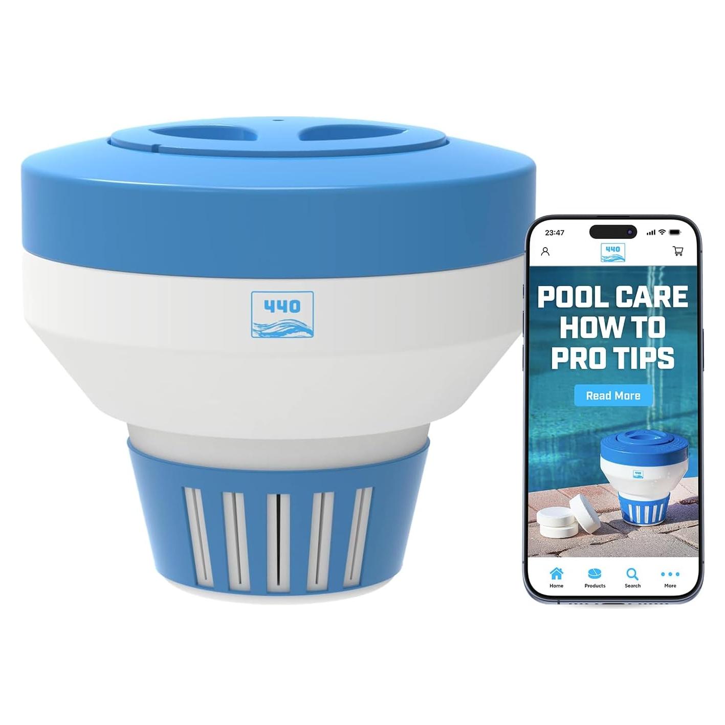 Dispensador de Cloro Flotante 440 para Piscina - Ajustable, 5 Pastillas