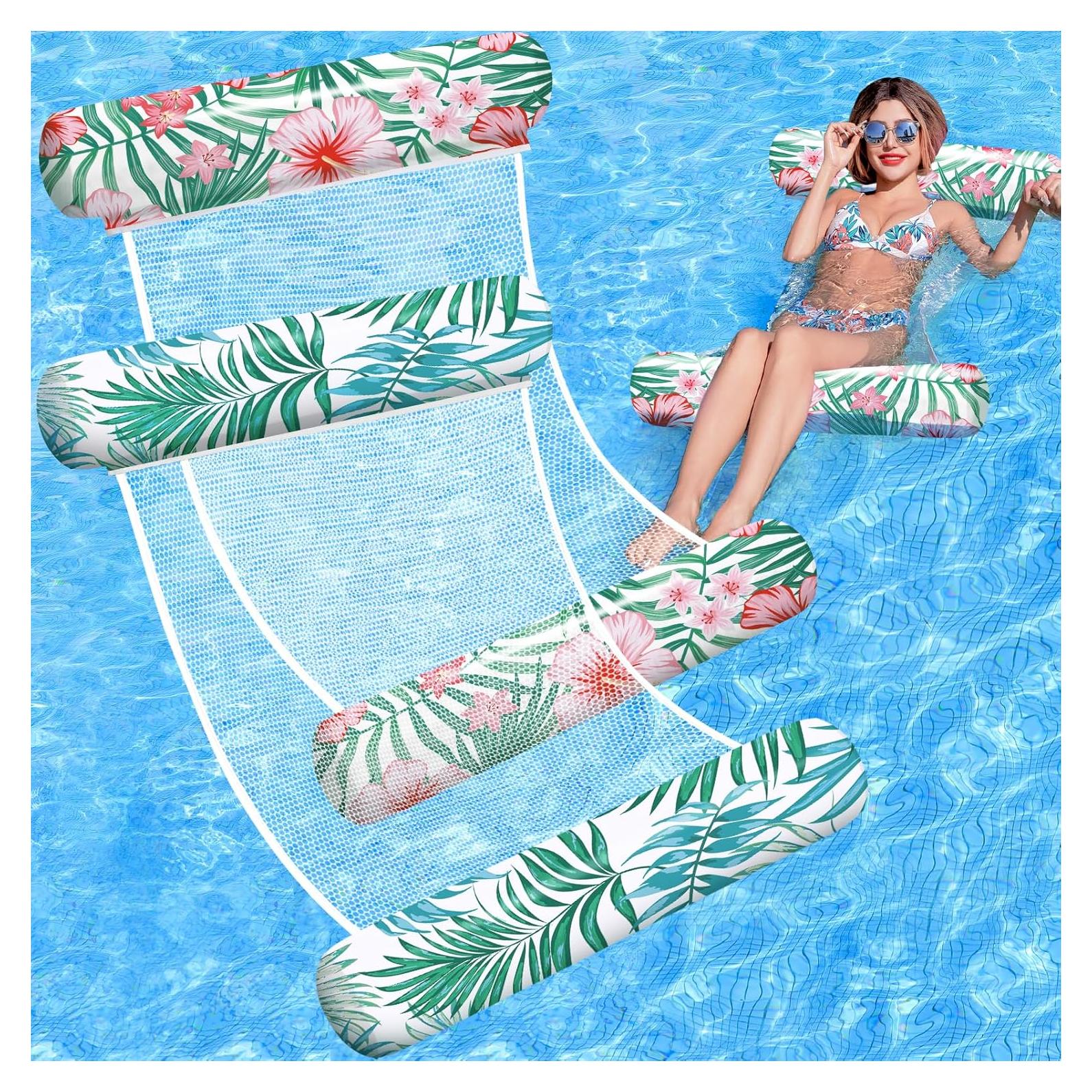 Flotadores de piscina Tavaleu 4 en 1, paquete de 2, 132 cm