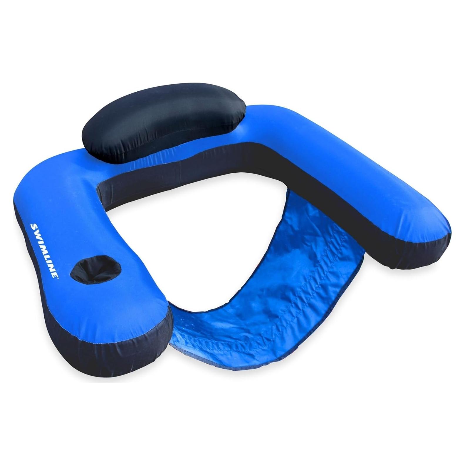 Sillón Inflable Swimline U-Cubierto Tela con Portavasos 81x63cm