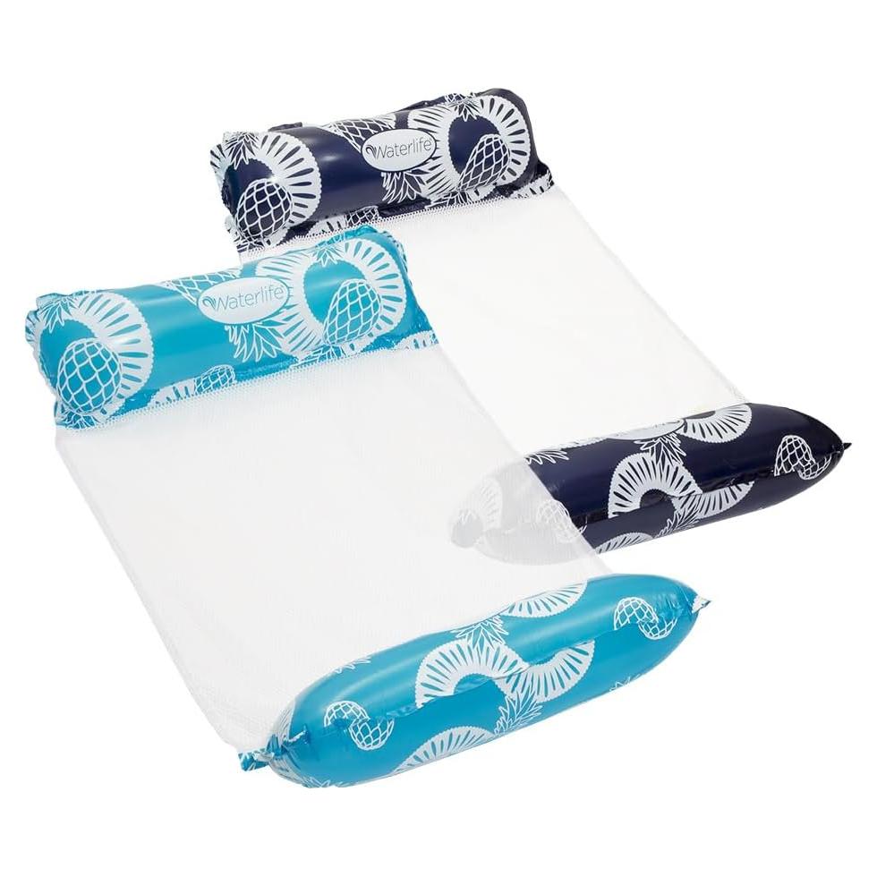 Hamaca de piscina Aqua LEISURE 4-en-1, 2 unidades, Azul