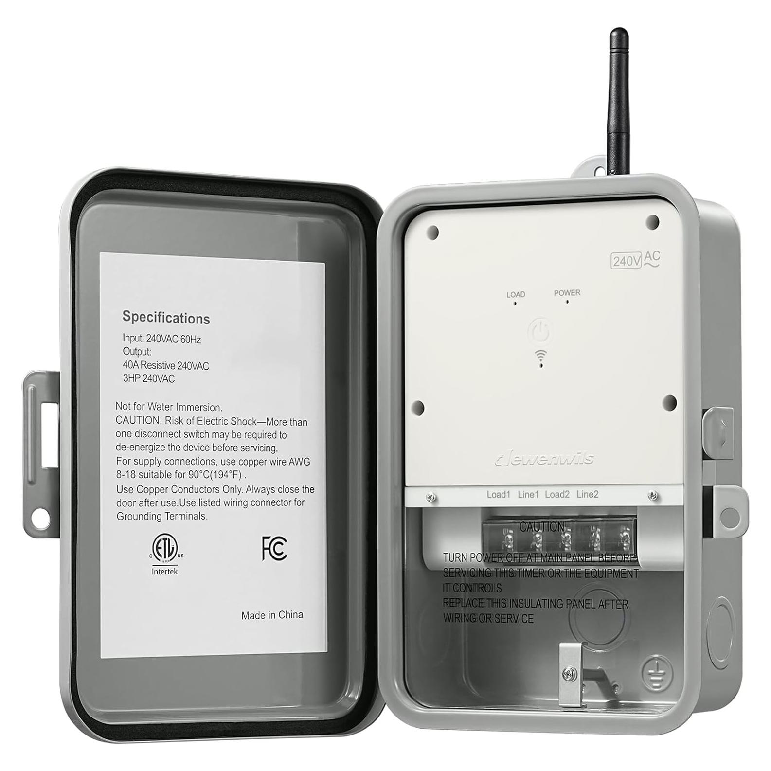 Temporizador WiFi DEWENWILS 40A 240V para Bomba de Piscina