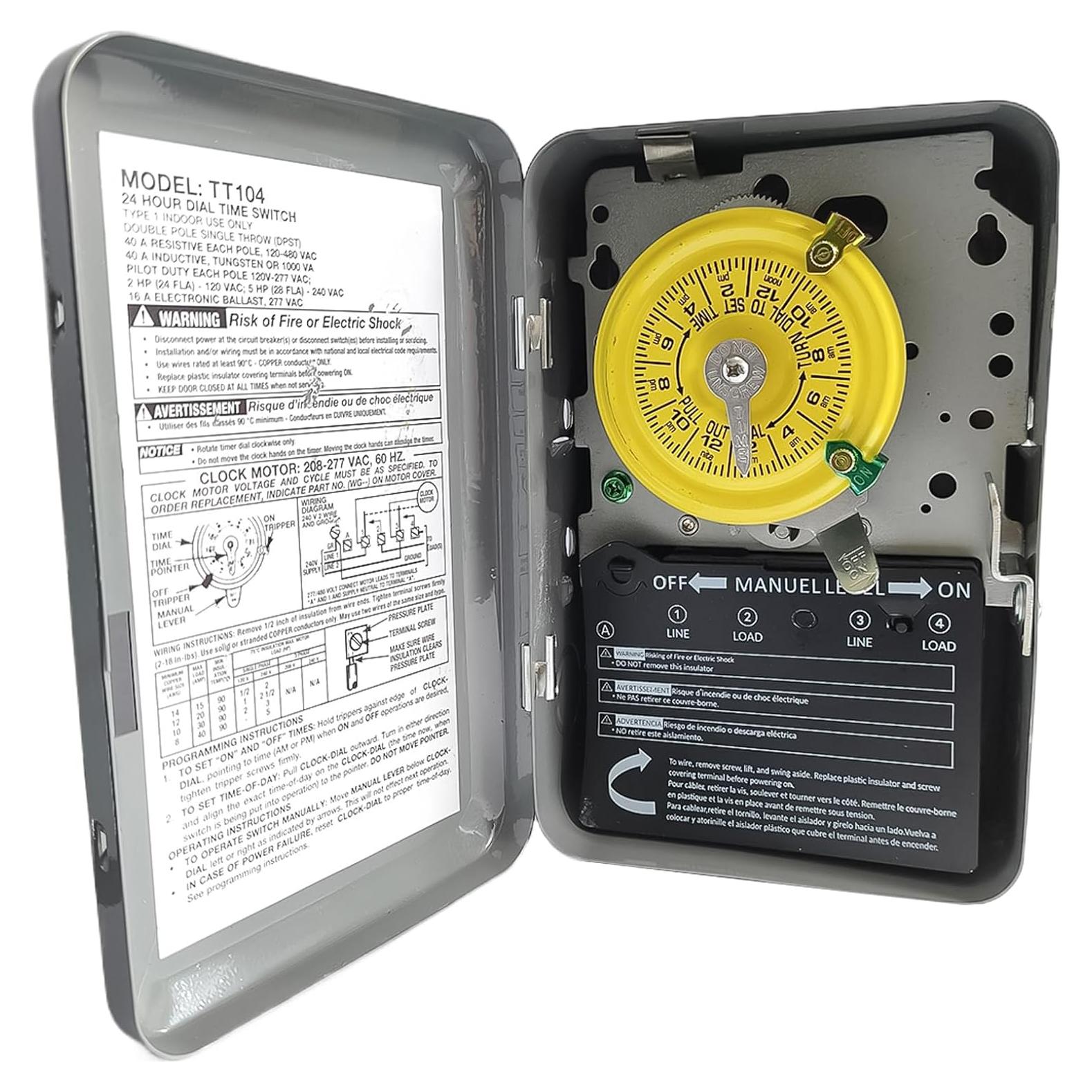 Interruptor Temporizador Mecánico T104 Rafisi 24 Horas 40A