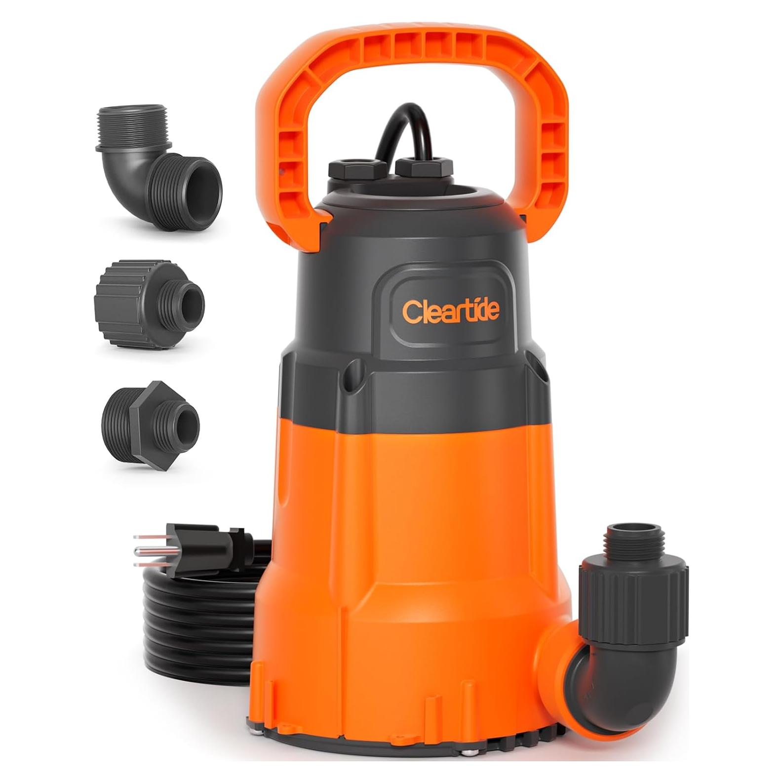 Bomba Sumergible Cleartide 1/4 HP para Drenaje de Agua