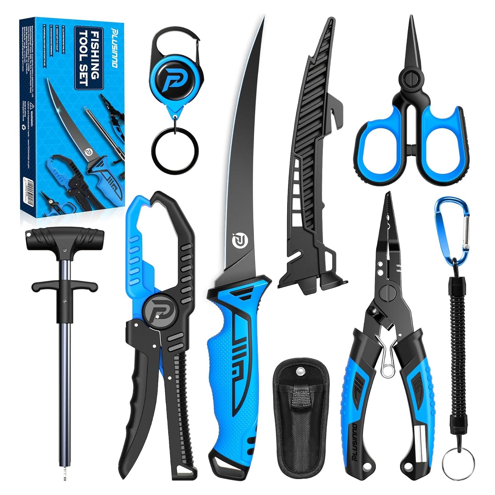 Kit de Herramientas de Pesca PLUSINNO 7 Piezas Resistente al Agua