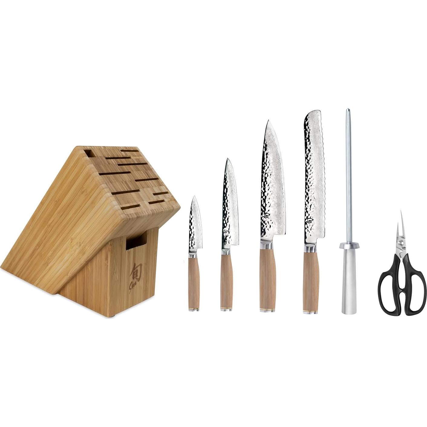 Conjunto de Cuchillos Shun Premier Blonde 7 Piezas Hechos a Mano