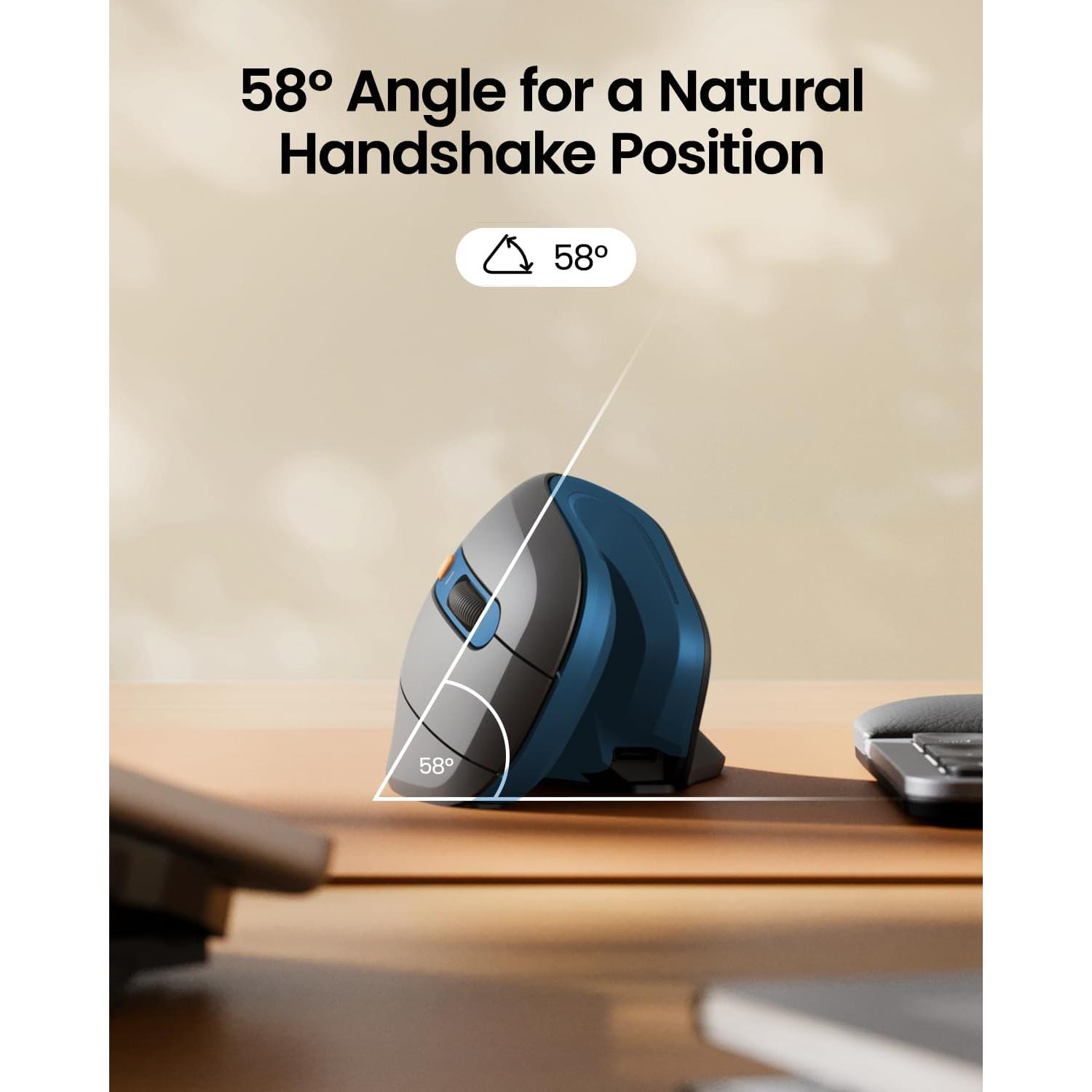 Ratón Vertical Ergonómico ProtoArc EM11 NL Inalámbrico Azul