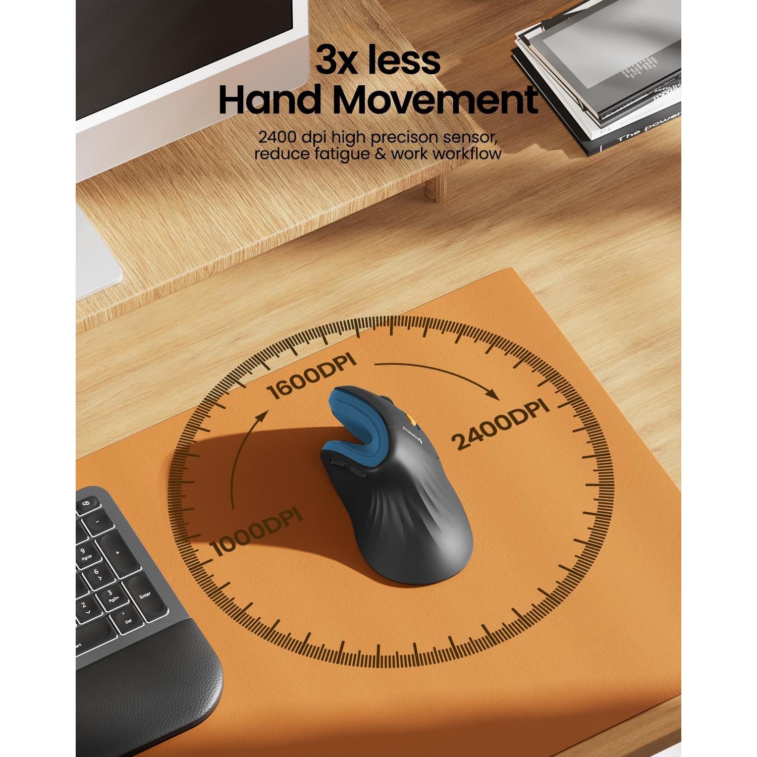 Ratón Vertical Ergonómico ProtoArc EM11 NL Inalámbrico Azul