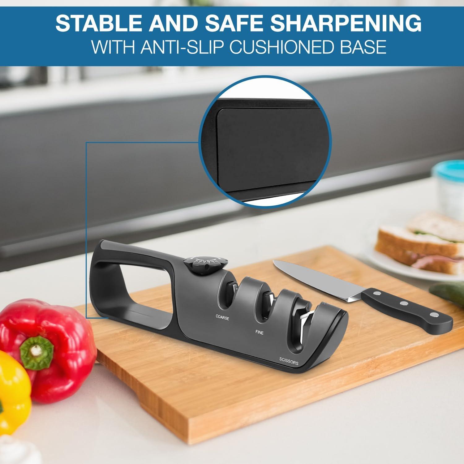Afilador de cuchillos manual Genérico 3 etapas ajustable
