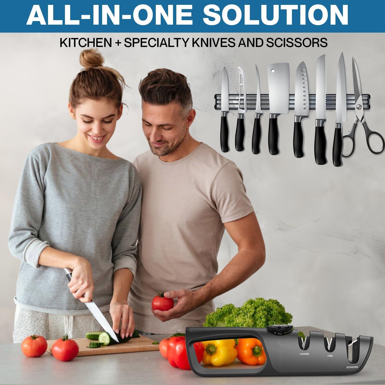 Afilador de cuchillos manual Genérico 3 etapas ajustable