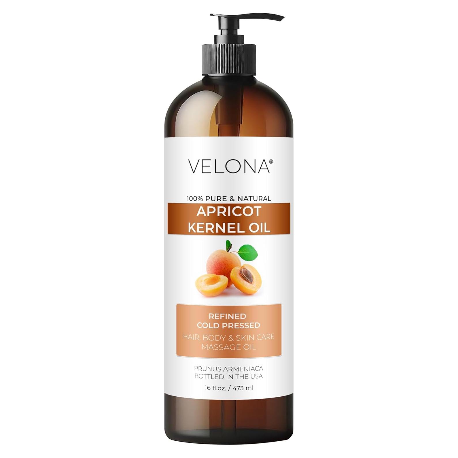 Aceite de Hueso de Albaricoque Velona 473 ml - 100% Puro y Natural