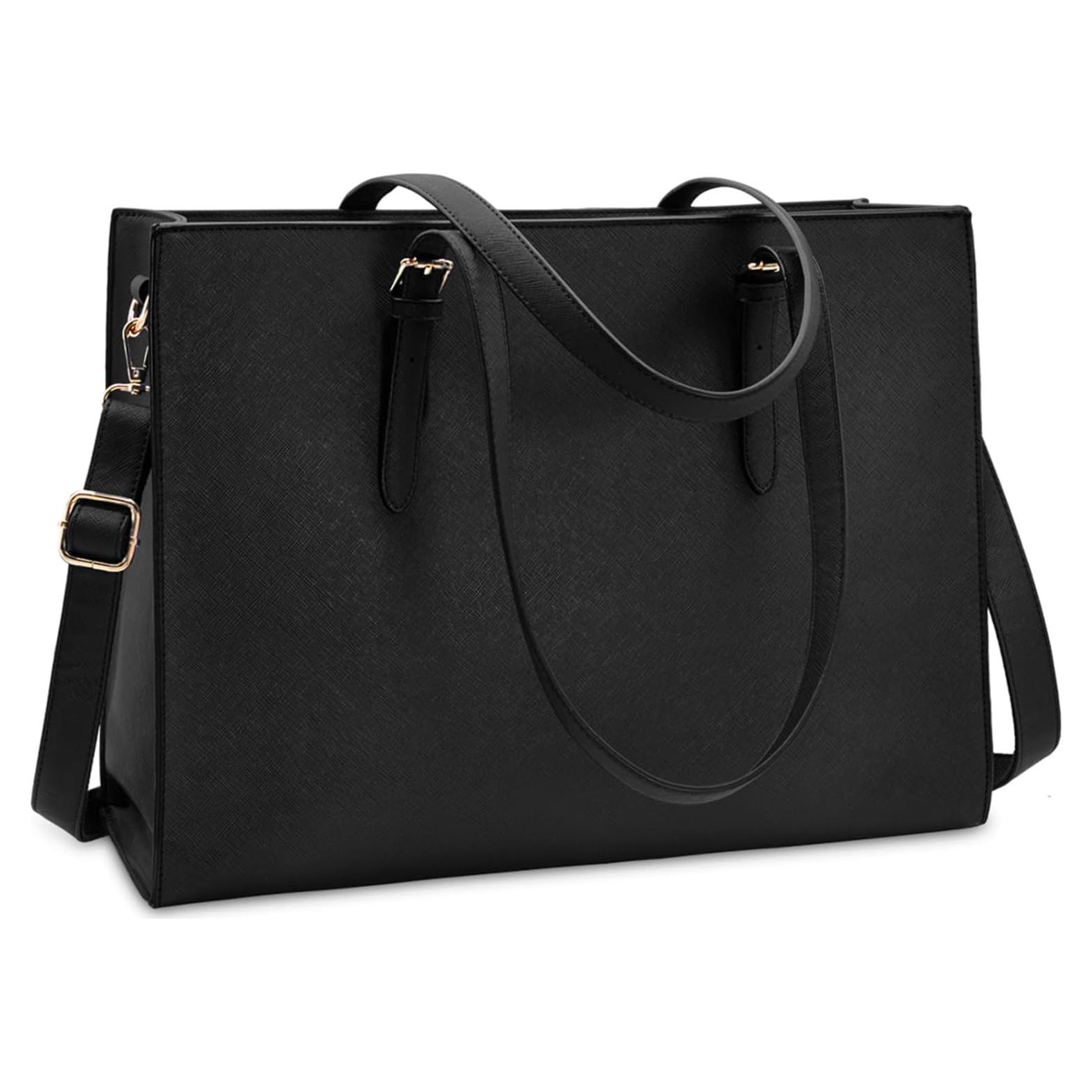 Bolsa de Laptop NUBILY 15.6" Negra Impermeable para Mujeres