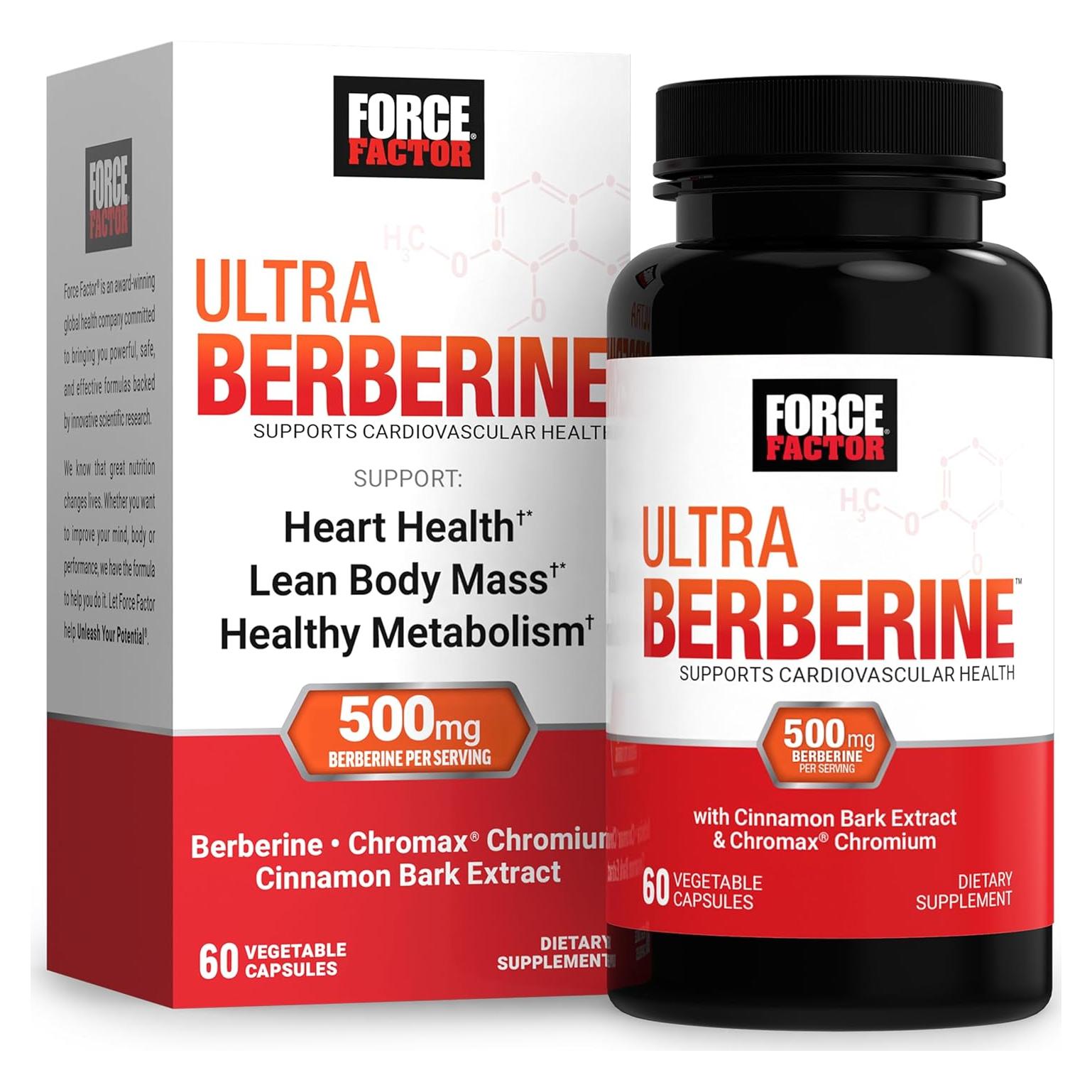 Suplemento Ultra Berberina Force Factor 500mg 60 Cápsulas