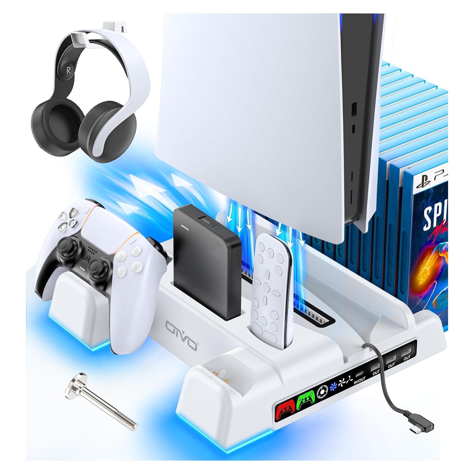 Soporte Enfriamiento PS5 OIVO con Carga LED y Ventilador