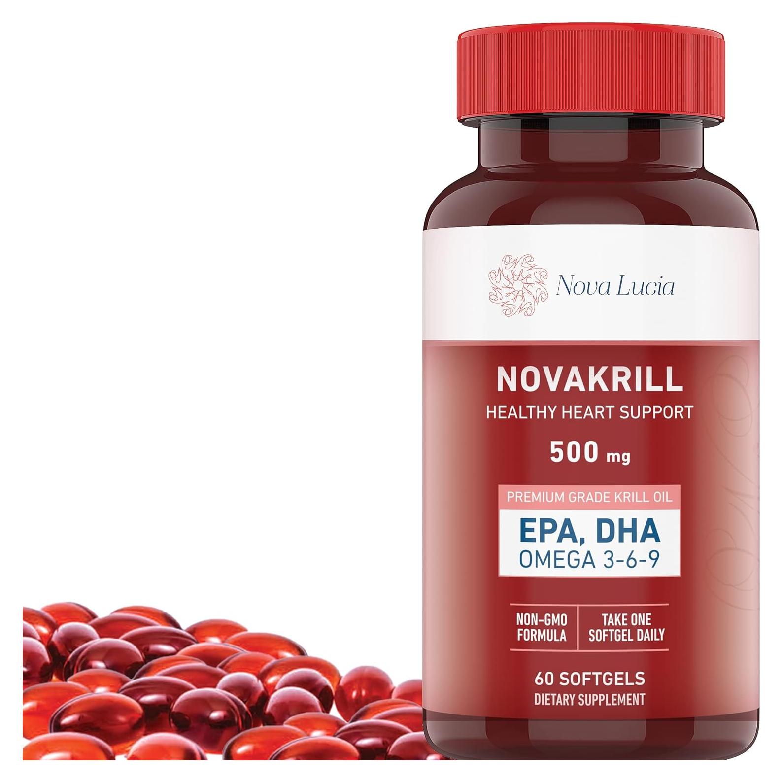 Suplemento Omega 3 NovaKrill 1000mg - 60 Cápsulas Blandas