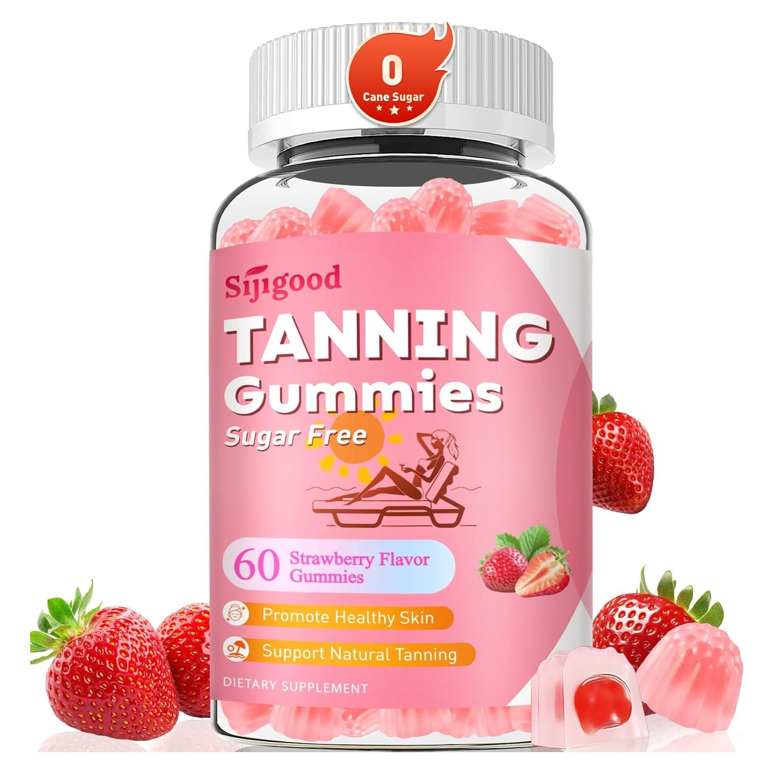 Gomitas Bronceadoras SijiGood 60 Unidades Sin Azúcar Sabor Fresa