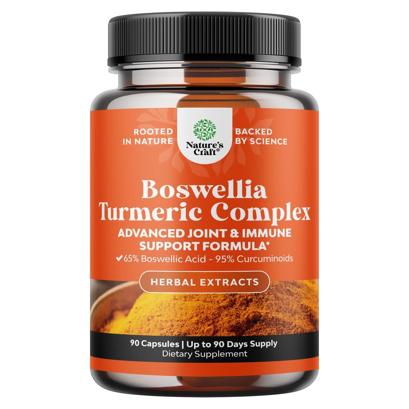 Cápsulas de Boswellia y Cúrcuma Natures Craft 90 unidades