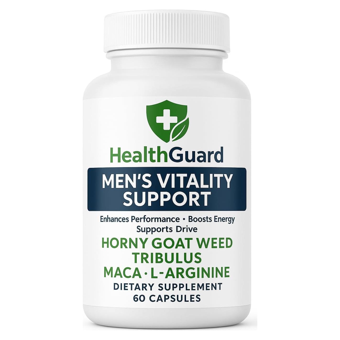 Suplemento Natural HealthGuard Vital Masculino - 60 Cápsulas