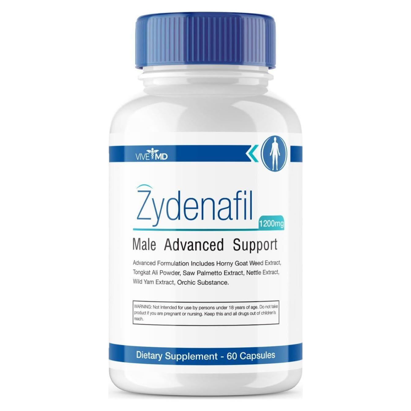 Pastillas VIVE MD Zydenafil 1200mg con Tongkat Ali - 60 Cápsulas