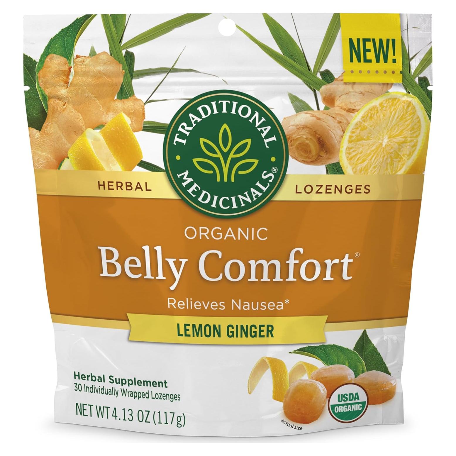 Pastillas Digestivas Orgánicas Limón Jengibre - 30 Unidades - Medicinales Tradicionales