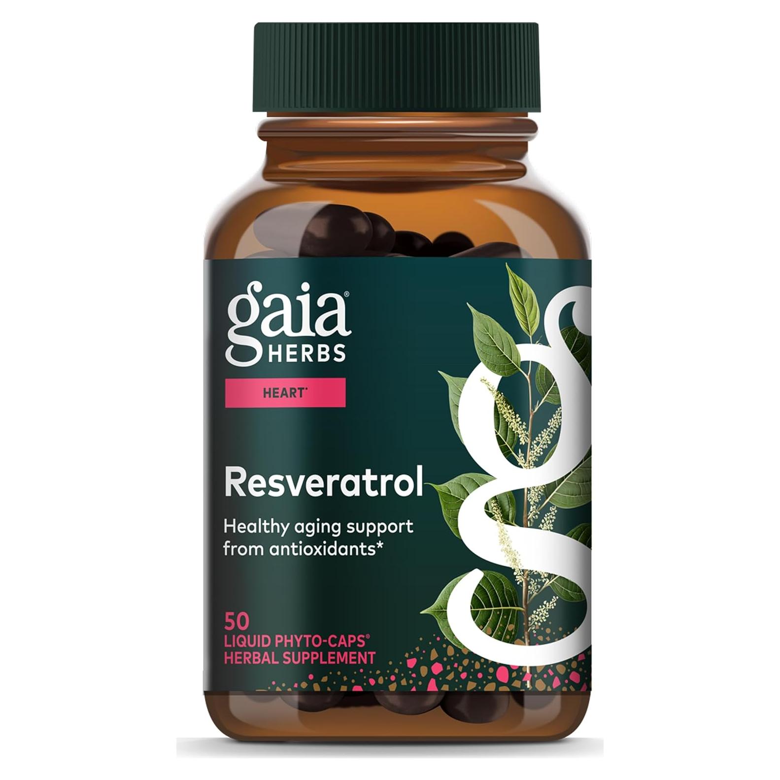 Suplemento Antioxidante Gaia Herbs Resveratrol 150 mg 50 Cápsulas
