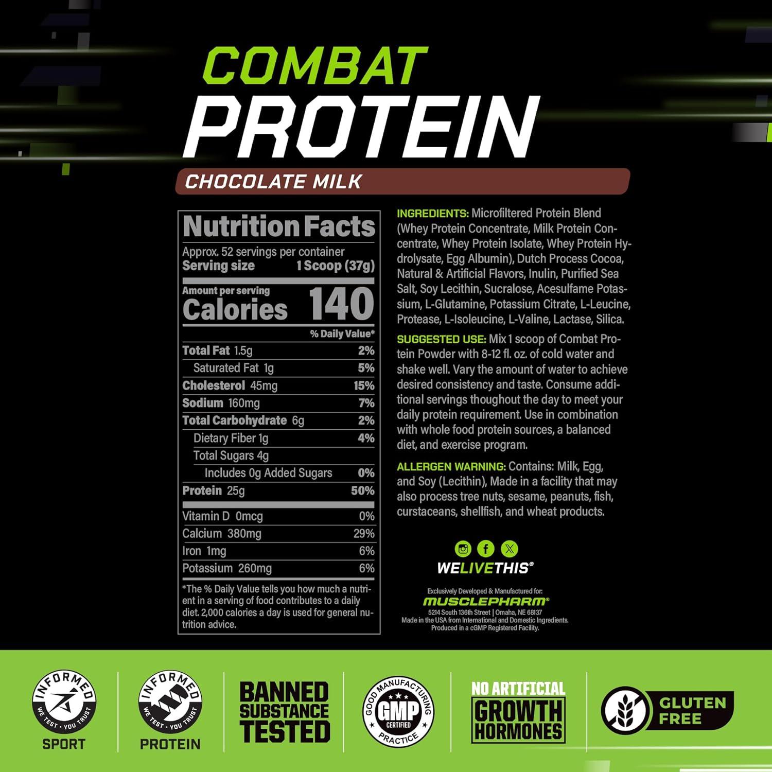 Polvo de Proteína Combat Muscle Pharm 1.81 kg Sabor Chocolate