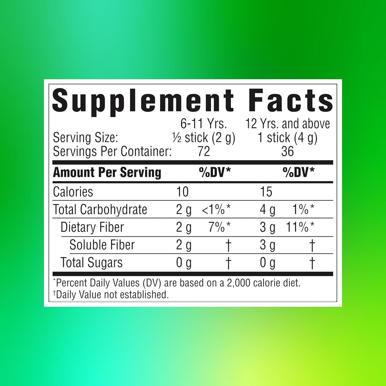 Benefiber On The Go Suplemento de Fibra Prebiótica 72 Sticks